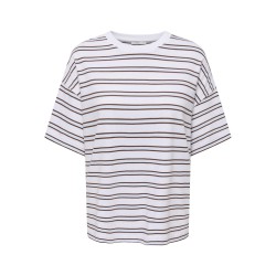 ONLY Lisa kortærmet stribede t-shirt - Cloud Dancer
