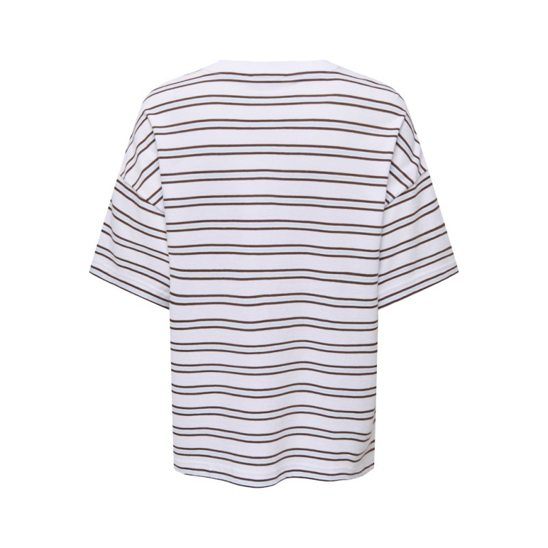 ONLY Lisa kortærmet stribede t-shirt - Cloud Dancer