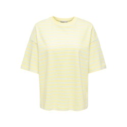 ONLY Lisa kortærmet stribede t-shirt - Double Cream