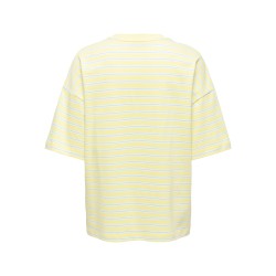 ONLY Lisa kortærmet stribede t-shirt - Double Cream