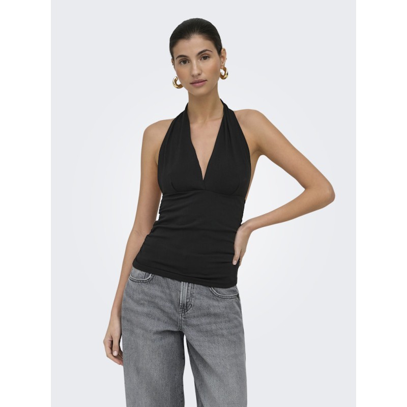 ONLY Liva halterneck top - Black