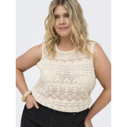 ONLY CARMAKOMA Luza reversible strik top - Birch