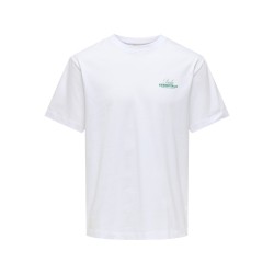 ONLY & SONS Fred kortærmet Print T-shirt - Bright White
