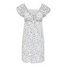 ONLY Dua frill sleeve kjole - Cloud Dancer Ditsy floral cornflower blue