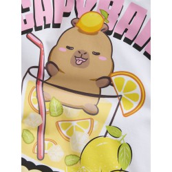 NAME IT KIDS Abina capybara kortærmet t-shirt - Bright White