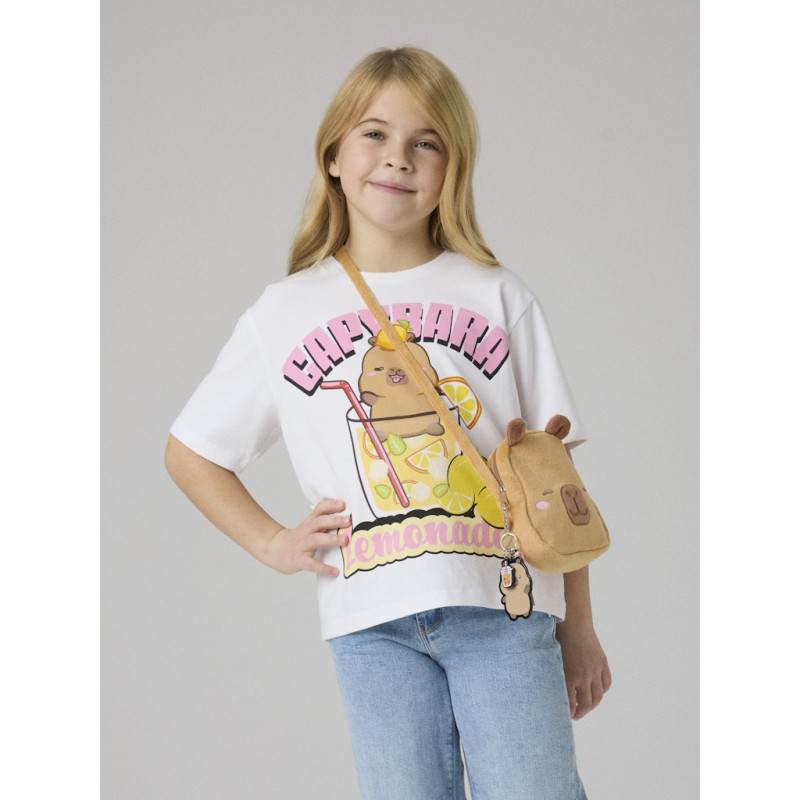 NAME IT KIDS Abina capybara kortærmet t-shirt - Bright White