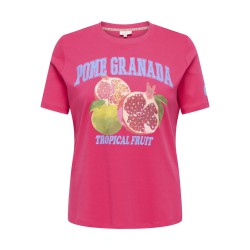 ONLY CARMAKOMA Jenny kortærmet t-shirt - Raspberry Granada