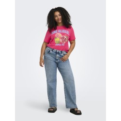 ONLY CARMAKOMA Jenny kortærmet t-shirt - Raspberry Granada