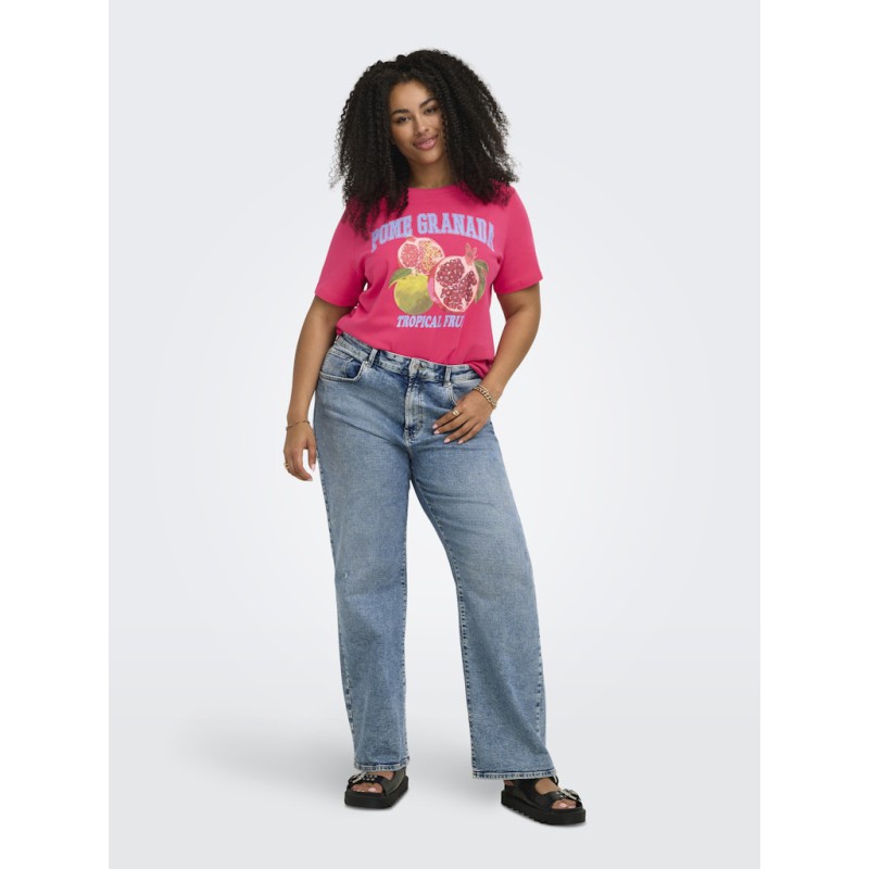 ONLY CARMAKOMA Jenny kortærmet t-shirt - Raspberry Granada