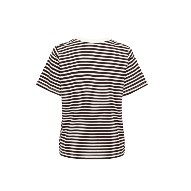 JDY Pisa S/S Print Top - Cloud Dancer / NEW STRIPE CHOCOLATE TORTE BS HEART
