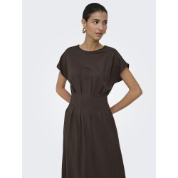 JDY Rebekka life kortærmet kjole - Chocolate Brown