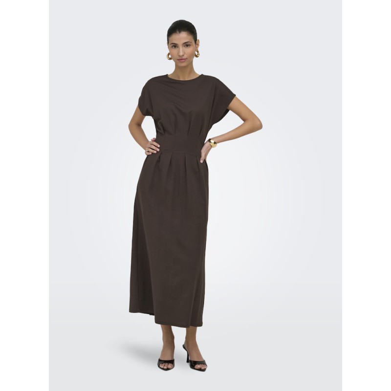 JDY Rebekka life kortærmet kjole - Chocolate Brown