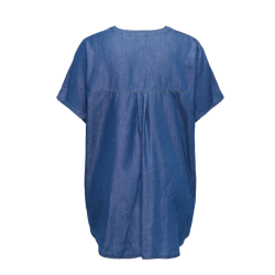 ONLY CARMAKOMA Bea kortærmet tunika - Medium Blue Denim