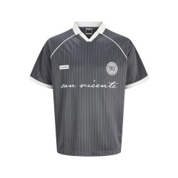 JACK & JONES Eterna football kortærmet polo - Asphalt