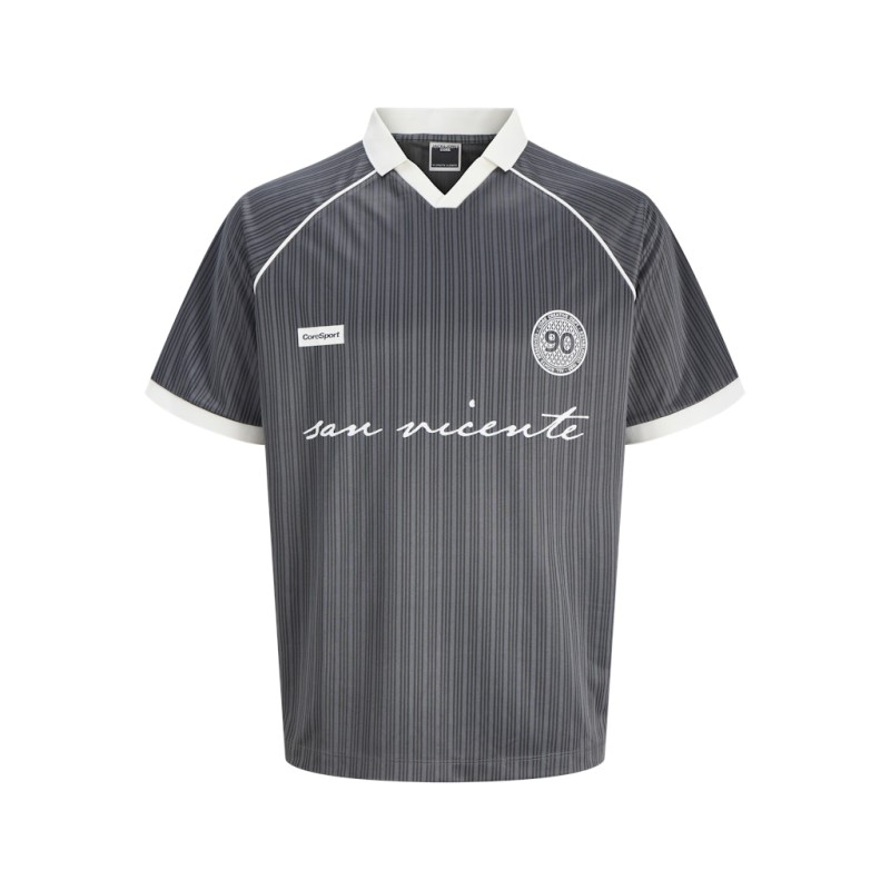 JACK & JONES Eterna football kortærmet polo - Asphalt