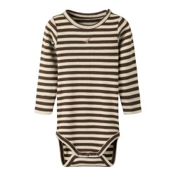 NAME IT BABY Jino langærmet body - Rocky Road