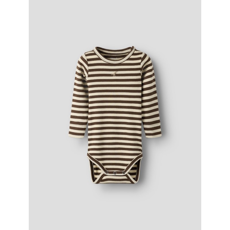 NAME IT BABY Jino langærmet body - Rocky Road