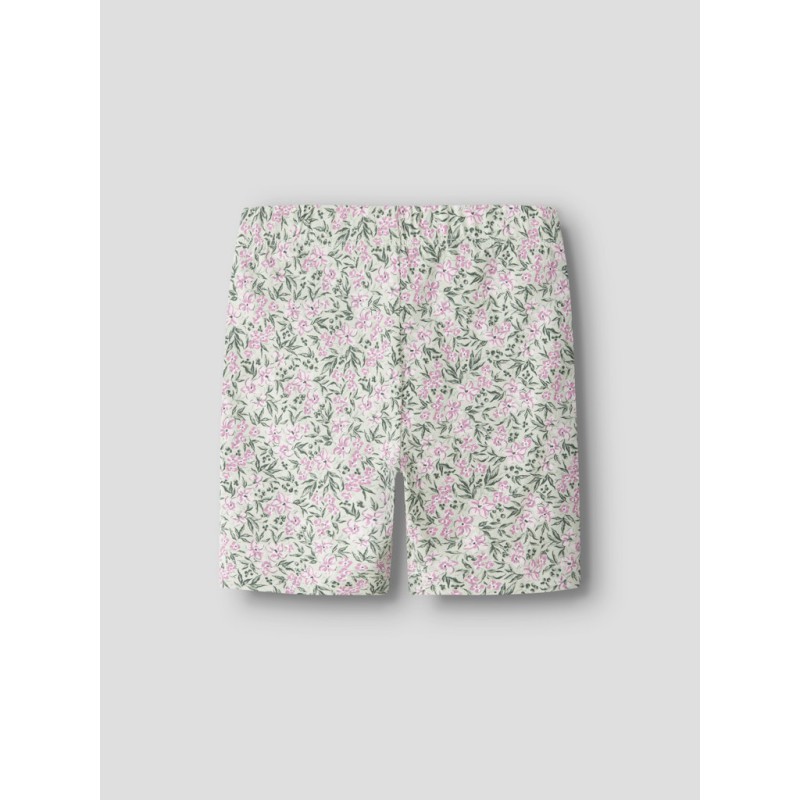 NAME IT MINI Vayo korte leggings - Pale Aqua Pink Flowers