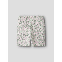 NAME IT MINI Vayo korte leggings - Pale Aqua Pink Flowers