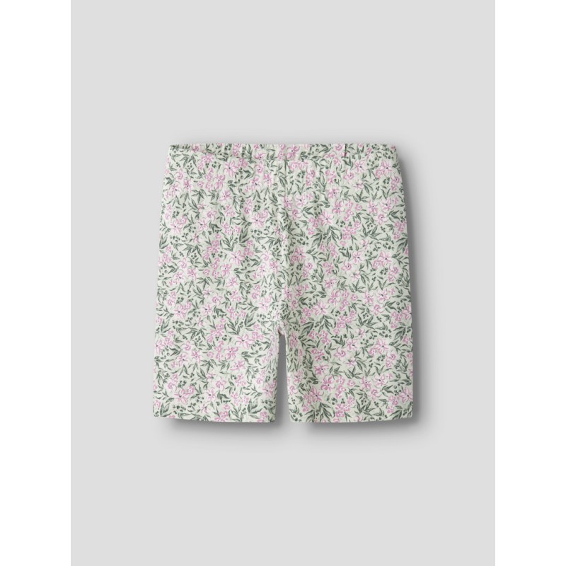 NAME IT MINI Vayo korte leggings - Pale Aqua Pink Flowers