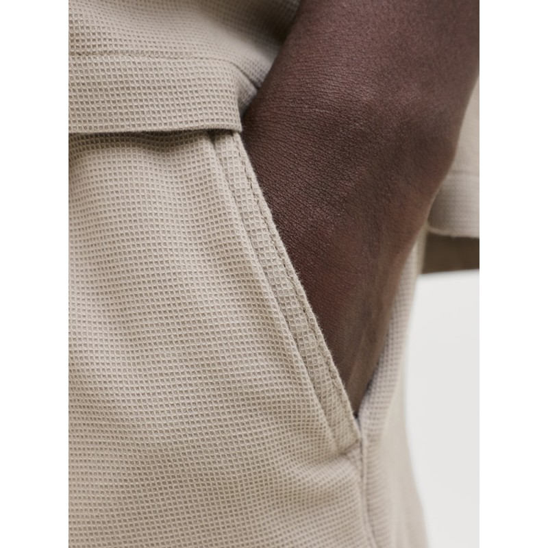 JACK & JONES PLUS Jaiden waffle resort shorts - Vintage Khaki