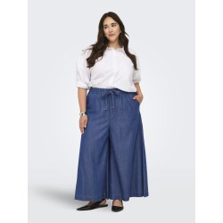 ONLY CARMAKOMA Bea palazzo wide bukser - Medium Blue Denim