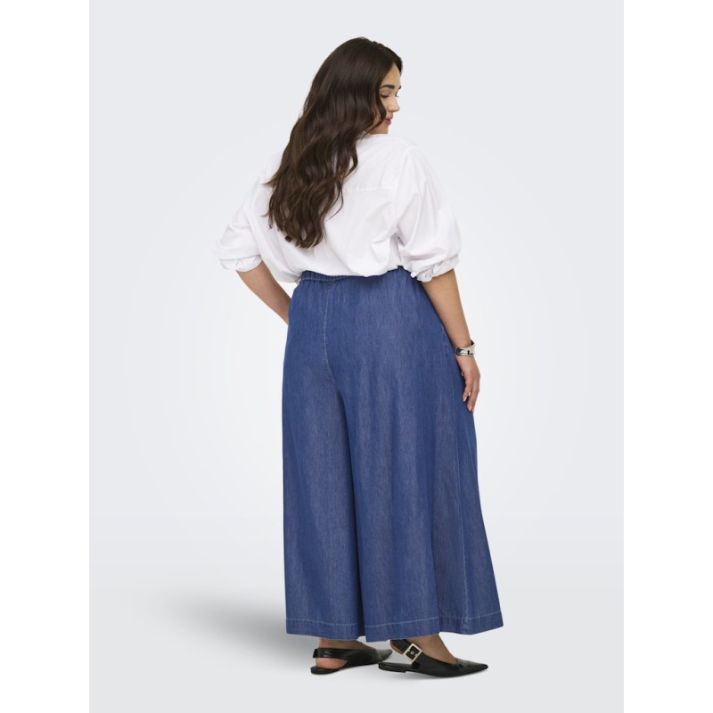 ONLY CARMAKOMA Bea palazzo wide bukser - Medium Blue Denim