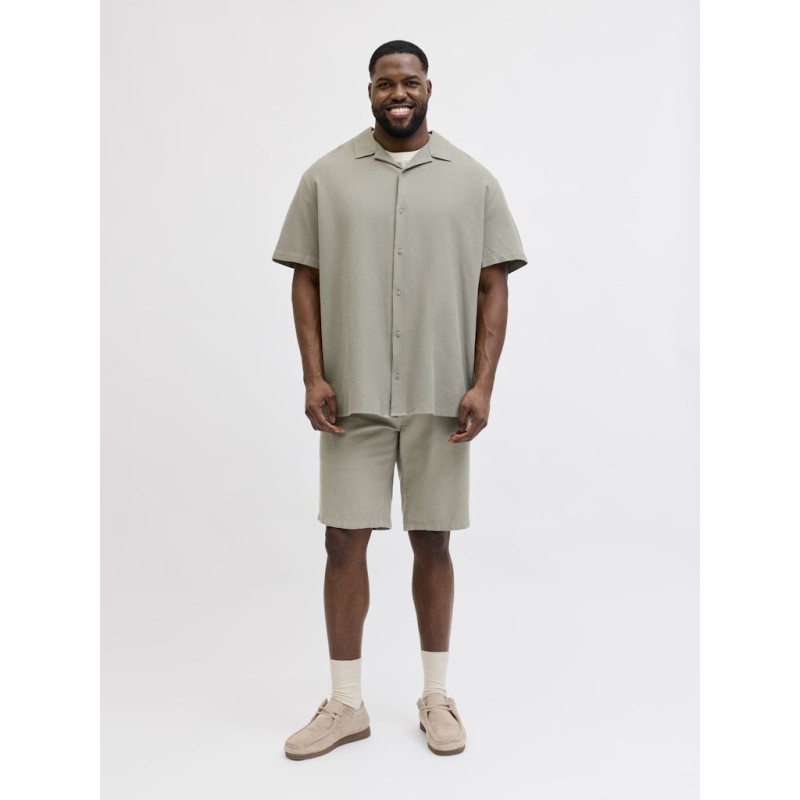 JACK & JONES PLUS Jaiden waffle resort shorts - Vetiver