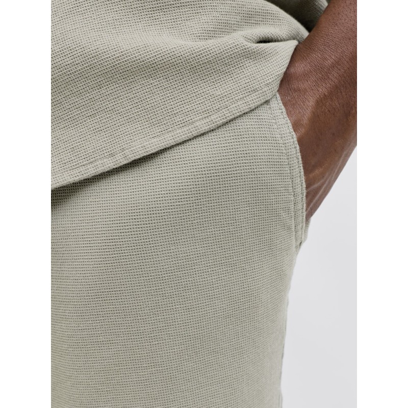 JACK & JONES PLUS Jaiden waffle resort shorts - Vetiver