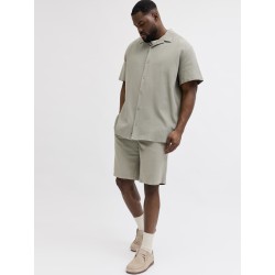 JACK & JONES PLUS Jaiden waffle resort shorts - Vetiver