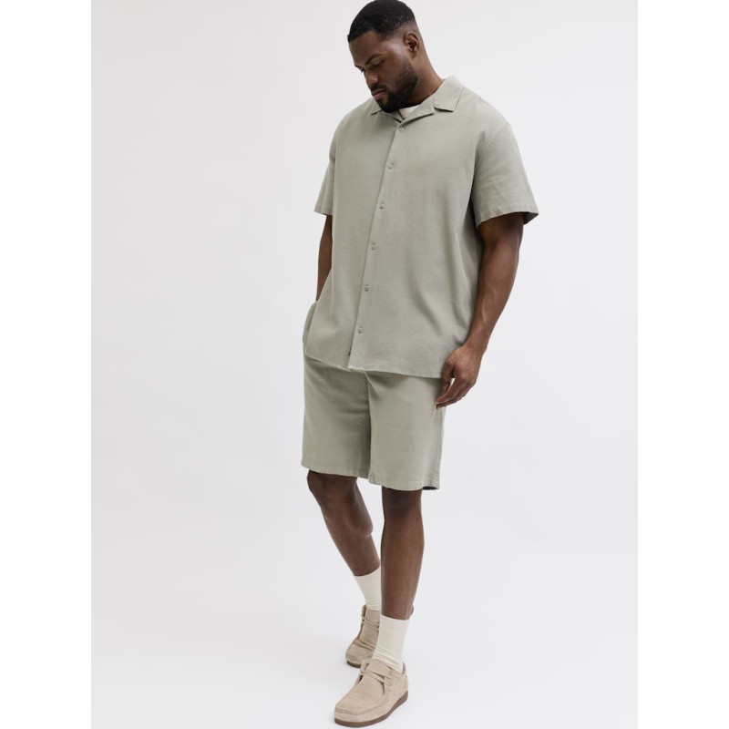 JACK & JONES PLUS Jaiden waffle resort shorts - Vetiver