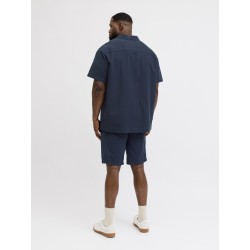 JACK & JONES PLUS Jaiden waffle resort shorts - Navy Blazer