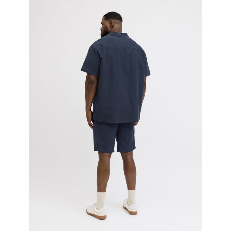 JACK & JONES PLUS Jaiden waffle resort shorts - Navy Blazer
