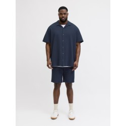 JACK & JONES PLUS Jaiden waffle resort shorts - Navy Blazer