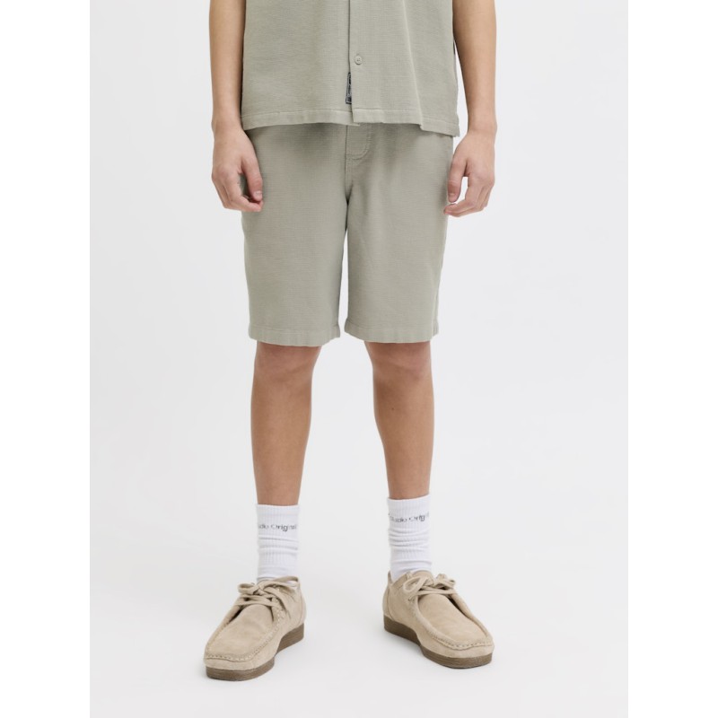 JACK & JONES JUNIOR Jaiden waffle resort shorts - Vetiver