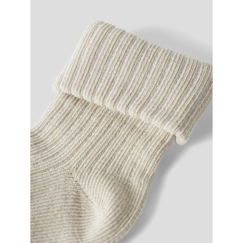 NAME IT Baby Nobba Rib Strik Sokker - Almond Milk