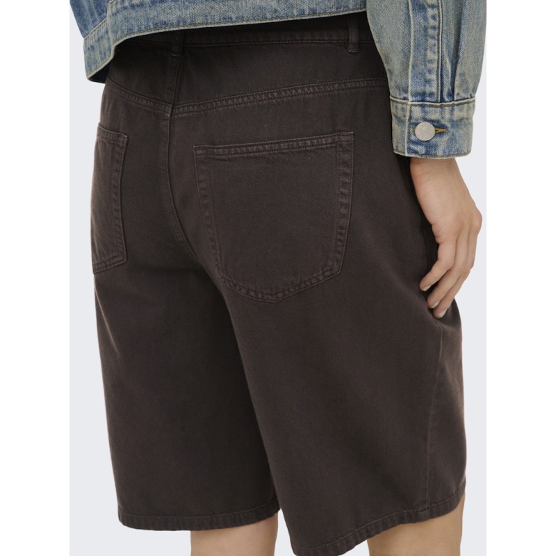 ONLY Mate-silla baggy long shorts - Coffee Bean