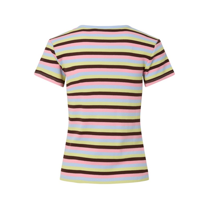 PIECES May kortærmet stribede t-shirt - Cashmere Blue