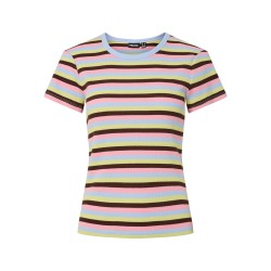 PIECES May kortærmet stribede t-shirt - Cashmere Blue
