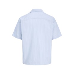 JACK & JONES Menton Poplin stripet kortærmet skjorte - Cashmere Blue