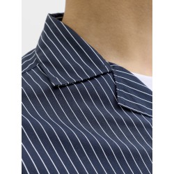 JACK & JONES Menton Poplin stripet kortærmet skjorte - Sky Captain