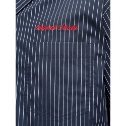 JACK & JONES Menton Poplin stripet kortærmet skjorte - Sky Captain