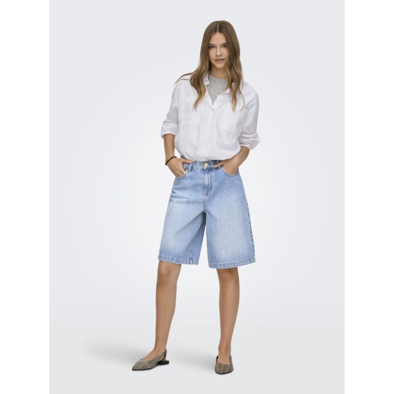 ONLY Zagu-doris midi denim shorts - Medium Blue Denim