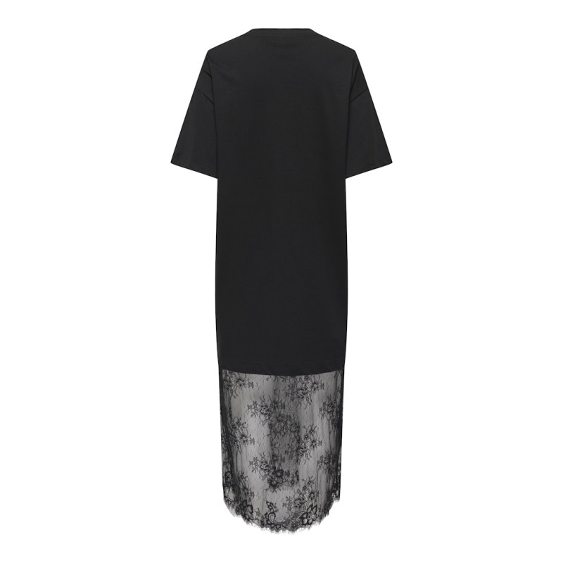 ONLY Cliff kortærmet blonde kjole - Black