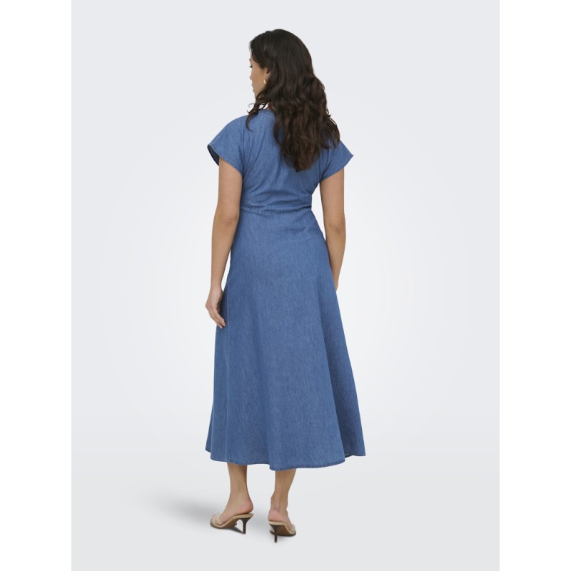 ONLY Nova Azure long kjole - Medium Blue Denim