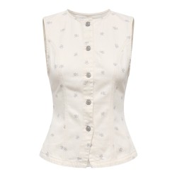 ONLY Naomi aop ærmeløs vest - Egret
