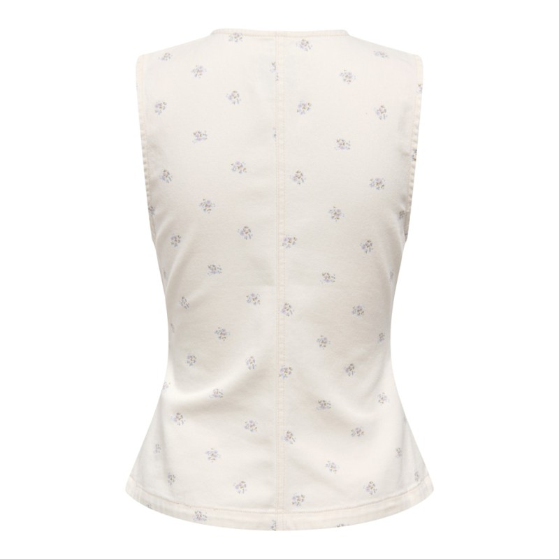 ONLY Naomi aop ærmeløs vest - Egret
