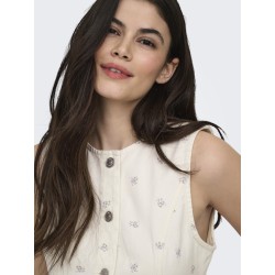 ONLY Naomi aop ærmeløs vest - Egret