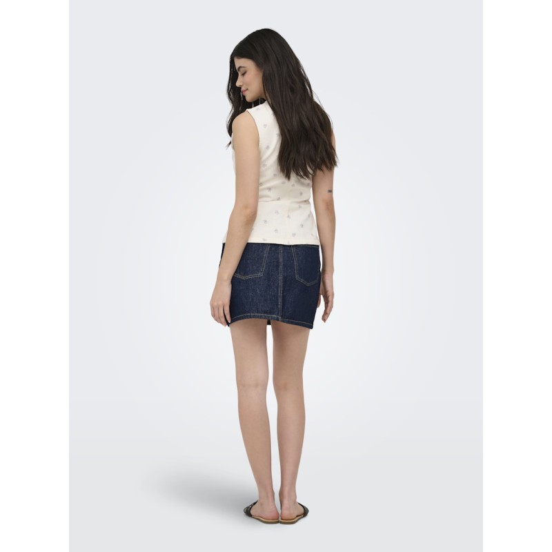 ONLY Naomi aop ærmeløs vest - Egret