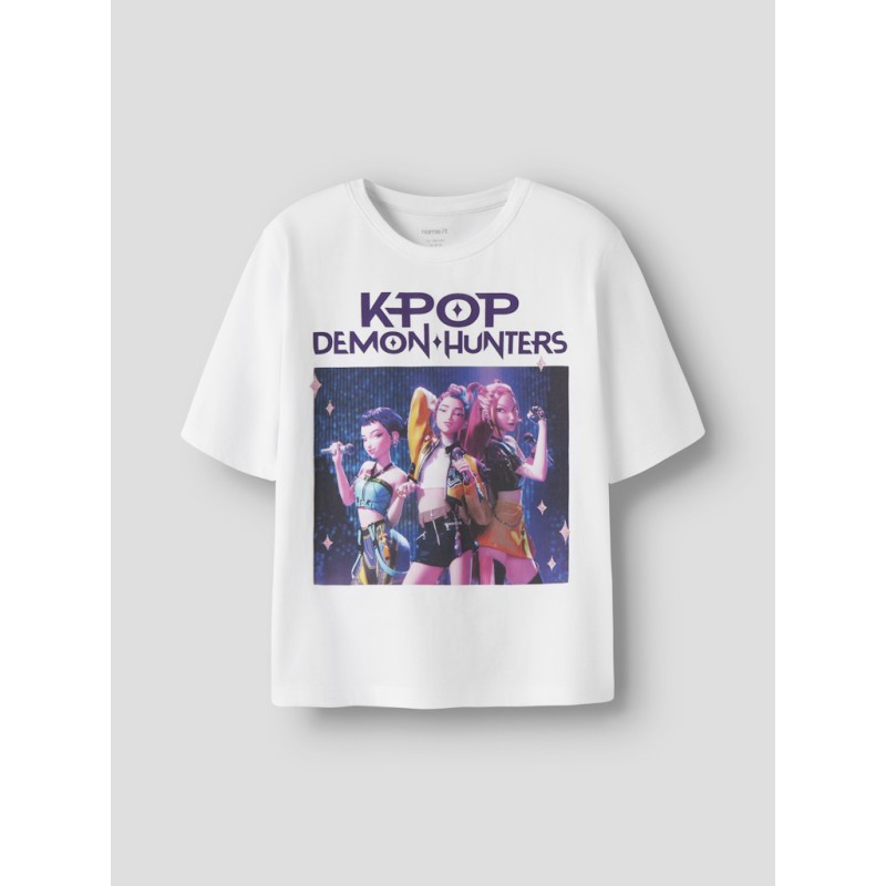 NAME IT KIDS Mara kpop kortærmet t-shirt - Bright White